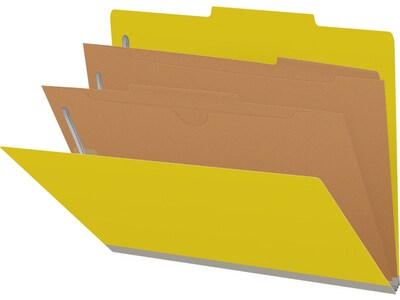 Medical Arts Press Pressboard Classification Folder, 2-Dividers, 2" Expansion, Letter Size, Yellow, 10/Box (DV-T42-26-3YLW-PKT)