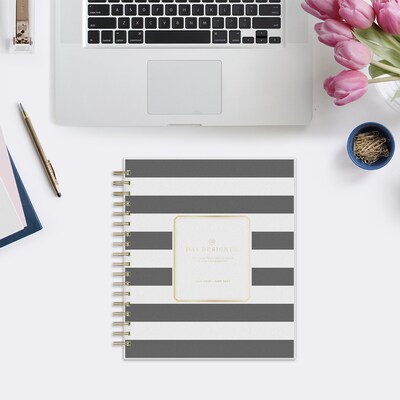 2026-2027 Blue Sky Day Designer 8" x 10" Academic Year Daily & Monthly Planner, Plastic Cover, Rugby Stripe (137885-A27)