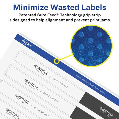 Avery Laser/Inkjet Rectangle Multipurpose Labels, 5/8" x 7-1/2", White, 600 Labels/Box (94119)