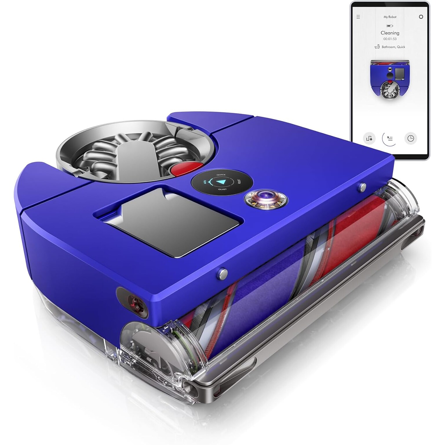 Dyson 360 Vis Nav Robotic Vacuum, Bagless, Blue/Nickel (304619-01)