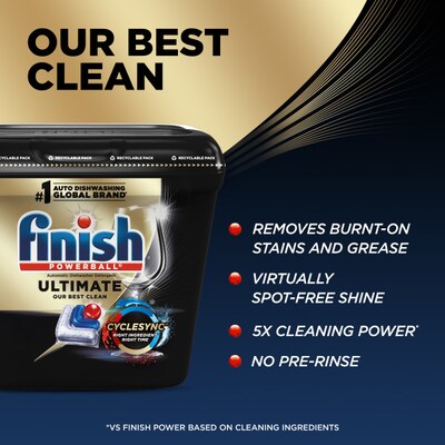 Finish Ultimate Dishwasher Detergent Tablets, Unscented, 38 Tablets (51700-99828)