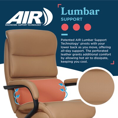 La-Z-Boy Aberdeen Ergonomic Bonded Leather Swivel Executive Chair, Tan (51545-TAN)