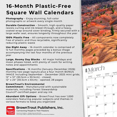 2026 BrownTrout California National Parks 12" x 12" Monthly Wall Calendar (9798330702725)