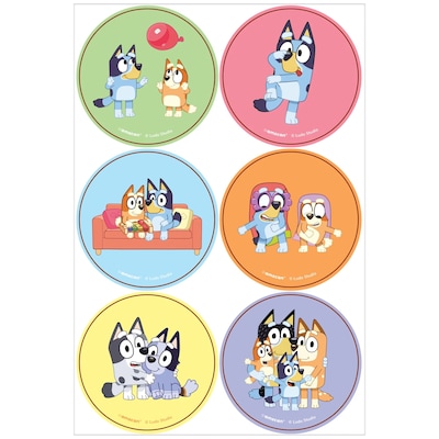 Party City Bluey Stickers, Assorted Colors, 24 Stickers/Pack (AM153068-NS)