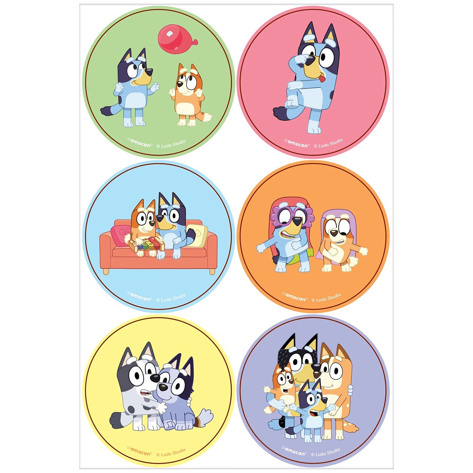 Party City Bluey Stickers, Assorted Colors, 24 Stickers/Pack (AM153068-NS)