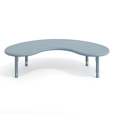Flash Furniture Wren Half Moon Activity Table, 35" x 65", Height Adjustable, Dusty Blue (YUYCX042MOONDTB)