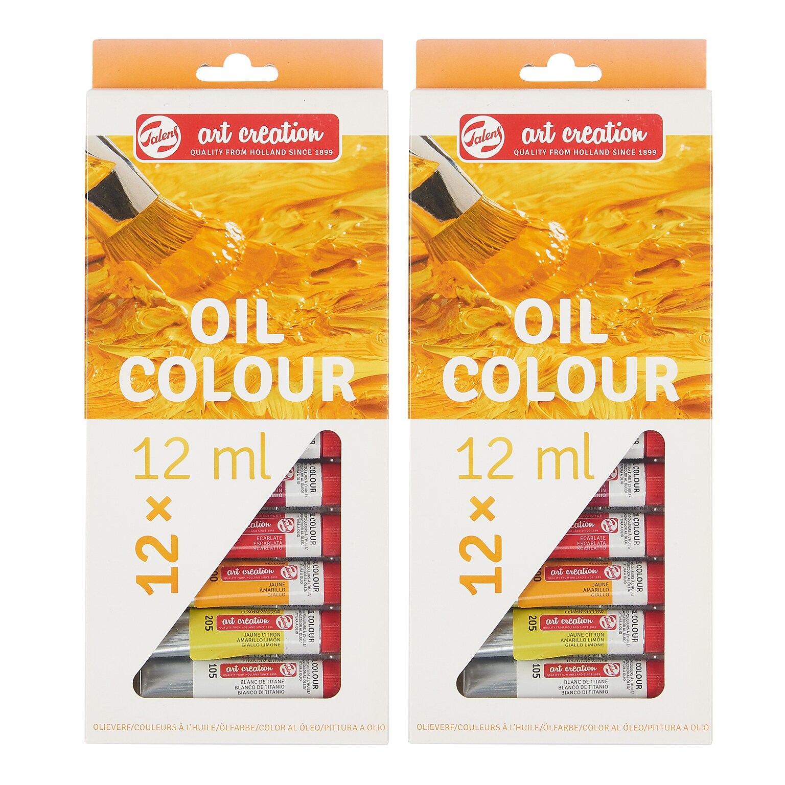 Talens Art Creation Oil Paint, Assorted Colors, 12mL, 12/Set, 2 Sets/Bundle (TLN9020112M-2)