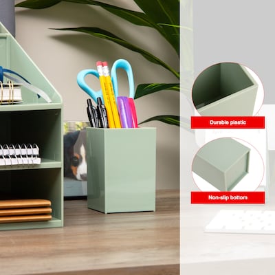 Staples Plastic Pen Cup, Sage Green (ST63862)