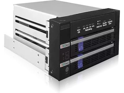 Icy Dock FatCage 2.5/3.5 SATA Hard Drive Enclosure, SSD/HDD, Black/Silver (MB901SPR-B R1)