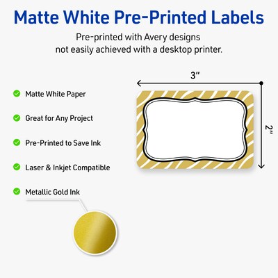Avery Rectangle Laser/Inkjet Multipurpose Labels, 2 x 3, White, 80/Pack (19479370995)
