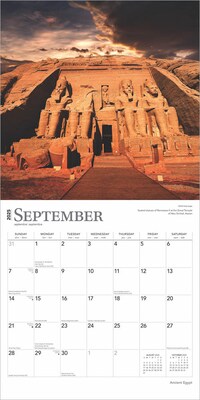 2025 BrownTrout Ancient Egypt 12" x 24" Monthly Square Wall Calendar, (9781975478032)