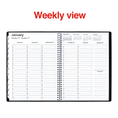 2026 Staples 8" x 11" Weekly & Monthly Appointment Book, Black (ST21488-26)