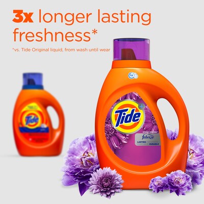 Tide Plus Febreze HE Liquid Laundry Detergent, Spring & Renewal Scent, 59 Loads, 84 oz. (22379)