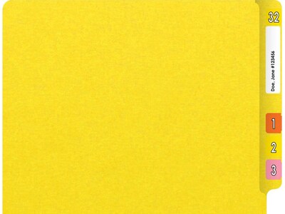 Medical Arts Press Heavy-Duty End Tab File Folder, Straight Cut, Letter-Size, Yellow, 40/Box (S-09459-YLW)