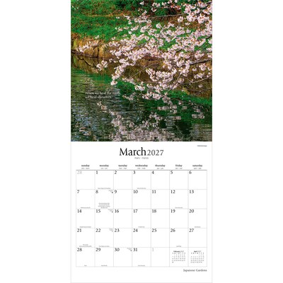 2027 BrownTrout Japanese Gardens 12" x 12" Monthly Wall Calendar (9798330713981)