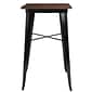 Flash Furniture Metal/Wood Restaurant Bar Table, 42"H, Black (CH3133040M1BK)