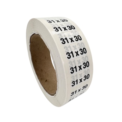 Nahanco 31 x 30 Plastic Size Marker, Clear/Black/White, 250/Roll (DSM-253)
