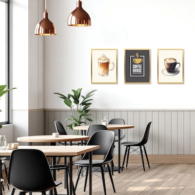 Excello Brands MDF Poster Frame, 12 x 18, Vertical/Horizontal, Wall Mounted, Gold (MPFRM-1218-GLD)