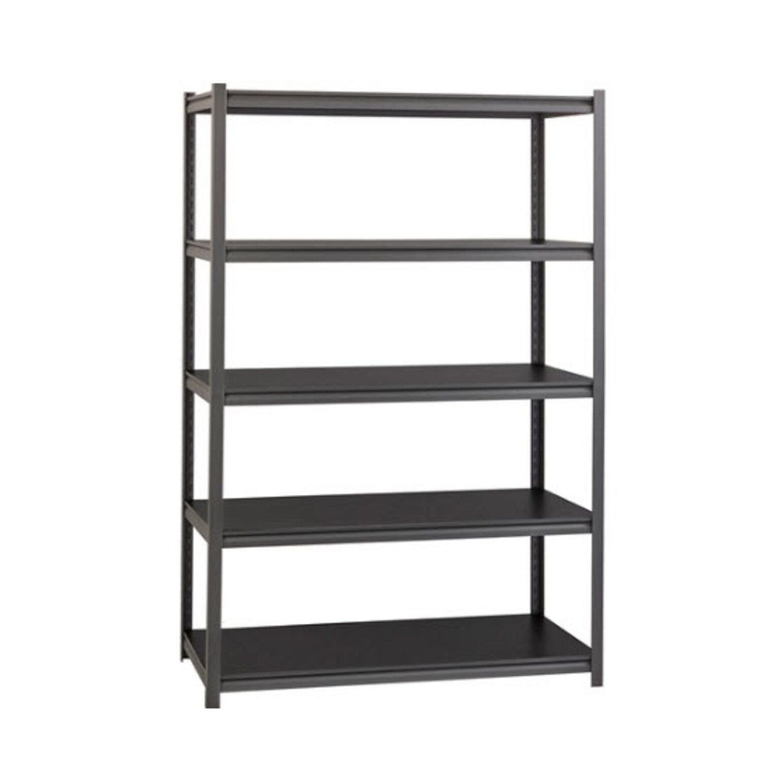 Lorell Iron Horse Riveted Shelving Unit, 3200 lb. Capacity, 48W x 18D x 72H, Black (LLR59702)