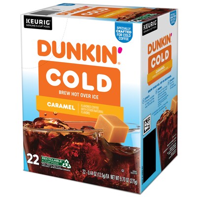 Dunkin' Cold Caramel Iced Coffee Keurig® K-Cup® Pods, Medium Dark Roast, 22/Box (5000375314)