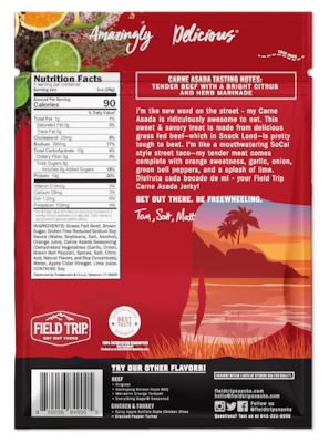 Field Trip Carne Asada Beef Jerky, 1 oz., 12/Box (D0100BJ12CA)