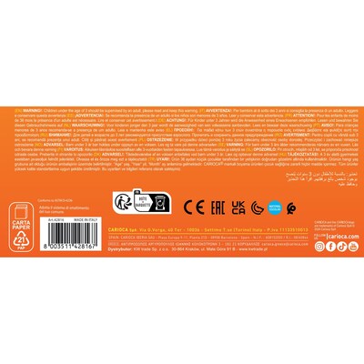 CARIOCA Baby Washable Kids Markers, Rounded Nib, Assorted Colors, 12/Set (CRA42816)