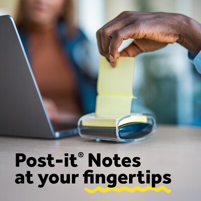 Post-it Pop-Up Notes Dispenser for 3" x 3" Notes, Black/Clear (WD-330-BK)