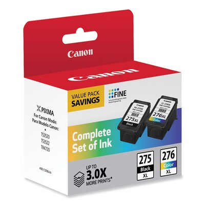 Canon PG-275XL/CL-276XL High-Yield Multipack Ink, Black/Tri-Color