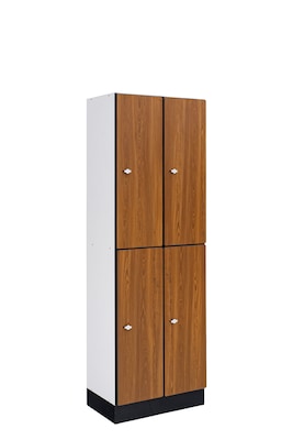 Alpine Industries 72 2-Tier 2-Column Storage Locker, Oak (701-O-2-MK)