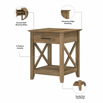 Bush Furniture Key West 20" x 20" End Table, Reclaimed Pine (KWT120RCP-03)