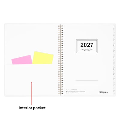 2027 Staples 8" x 11" Weekly & Monthly Planner, Ice Blue (ST63610-27)