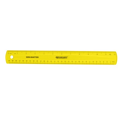 Westcott 12 Plastic Standard Ruler, Assorted, 12/Box (17721)