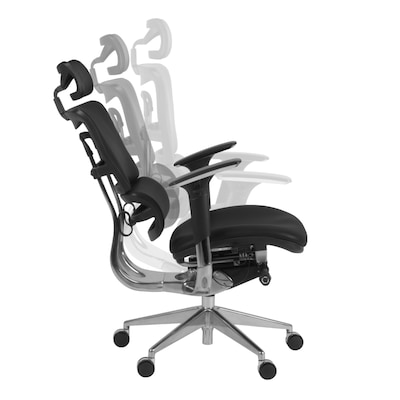 Regency Omega Ergonomic Leather Executive Office Chair w/ Headrest, Black (OMG004BK)