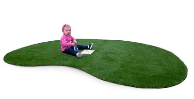 Joy Carpets GreenSpace Polyethylene 6' x 9' Jellybean Machine Tufted Rug, Green (624QQ)