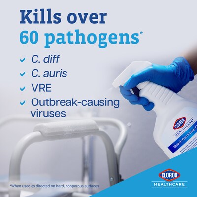 Clorox Healthcare Bleach Germicidal Cleaner Refill, 128 oz., 4/Carton (68978)