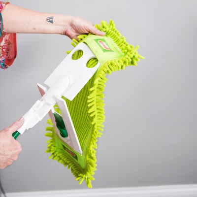 Libman QuickGlide Microfiber 15.5" Dust Mop Pad, Green, 6/Carton (196)