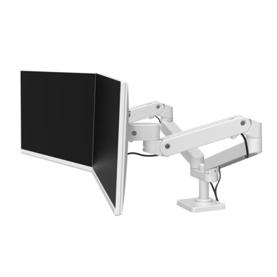 Ergotron LX Pro Adjustable Dual Monitor Arms, Up to 27, White (45-686-290)