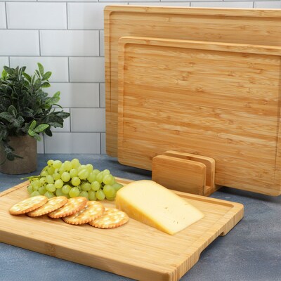 MegaChef  Bamboo Cutting Board Set with Base (935122169M)