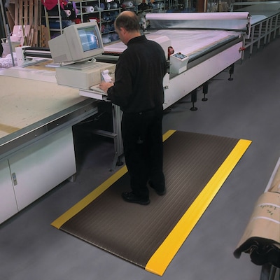 NoTrax Airug Anti-Fatigue Commercial Specialty Floor Mat, 60" x 36", Black/Yellow (410S0535BY)