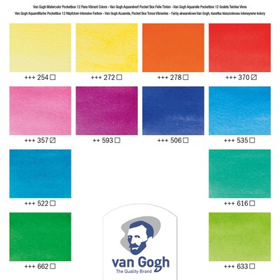 Talens Van Gogh Vibrant Color Selection Watercolor Paint, Assorted Colors (VNG20808643)