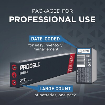 Procell 123 Lithium Battery, 12/Pack (PL123BKD)