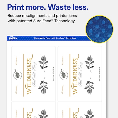 Avery Rectangle Laser/Inkjet Multipurpose Labels, White, 4 Labels/Sheet, 25 Sheets/Pack (19479311263)