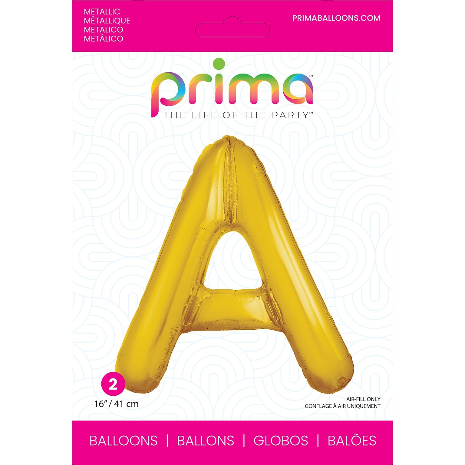 Party City (Air-Filled) 16 A Foil Balloon, Gold, 2/Pack (AM60050214-19)