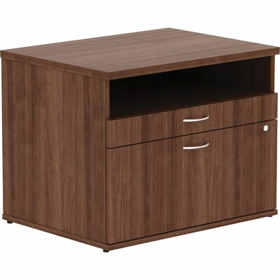 Lorell Relevance 2-Drawer Lateral File Cabinet, Letter/Legal Size, 23.1H x 29.5W x 22D, Walnut Laminate (LLR16231)
