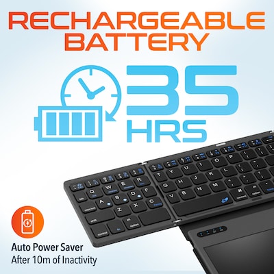Delton F92 Foldable Portable Wireless Keyboard with Touchpad, Black (DKBF92)