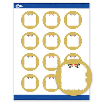 Avery Circle Multipurpose Labels, 2 Dia., White, 120/Pack (19479370539)