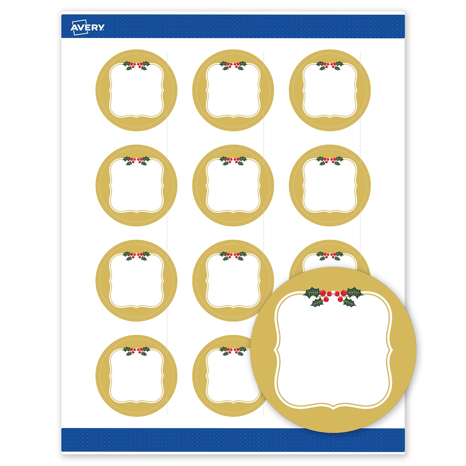 Avery Circle Multipurpose Labels, 2 Dia., White, 120/Pack (19479370539)