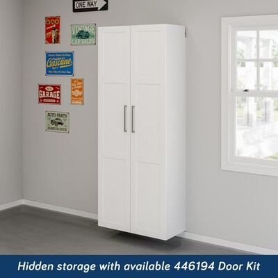 Sauder GarageCore 83"H Wall Cabinet with 5 Shelves, White (441602)