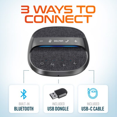 Delton C4700 Noise Reducing 360° Voice Pickup Wired/Wireless Conference Speaker Speakerphone, Black (DSC4700-WR)