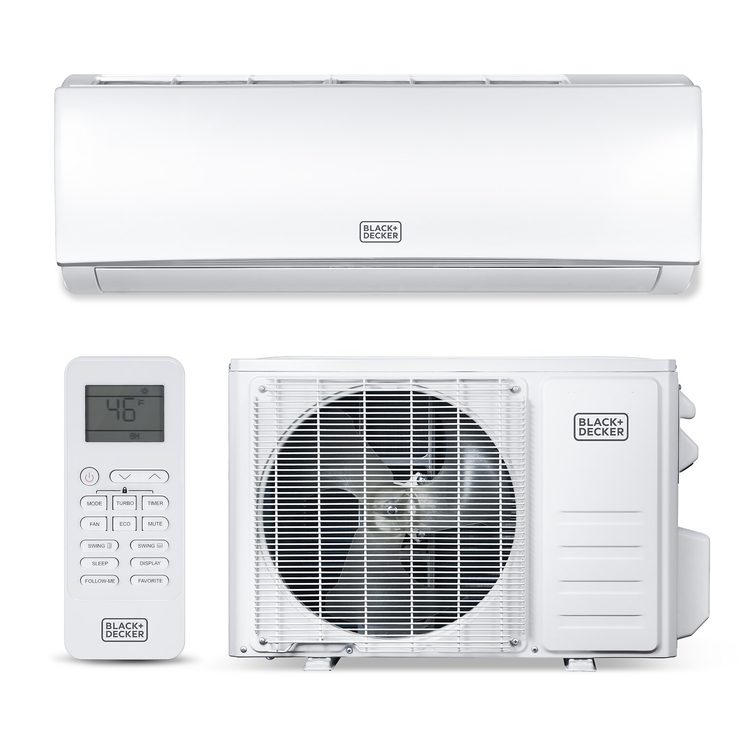 Black & Decker Mini Split 115-Volt 11500 BTU Wall Air Conditioner with Inverter & Remote, WiFi Enabled, White (BSA1115TC)